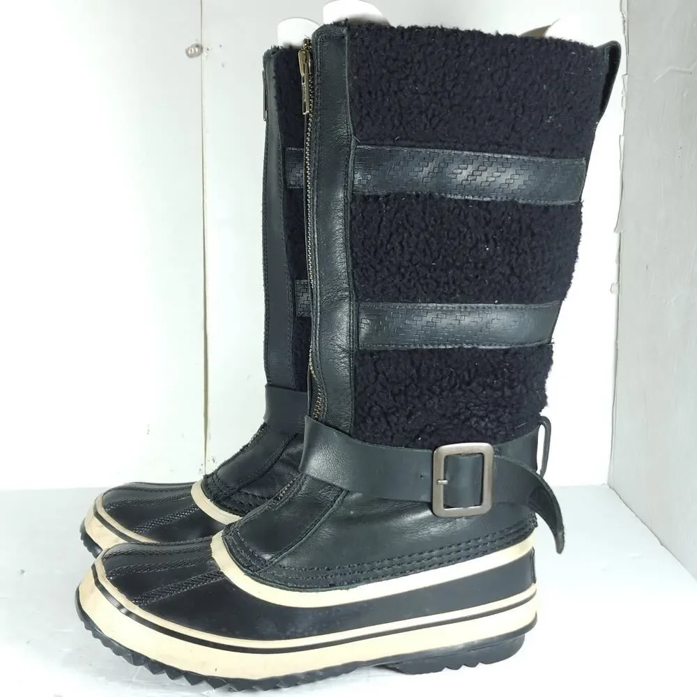 Sorel Women's Helen Of Tundra II US7 Black Leather Waterproof Winter Boots